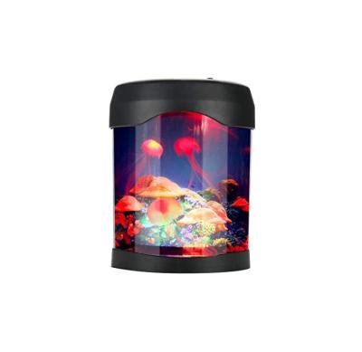 China Mini USB Desktop Jellyfish Aquarium Changing Light Small Aquarium Ornamental Acrylic Multicolor Color for sale