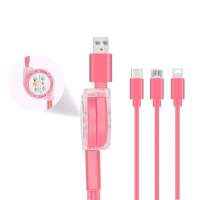 China FREE SHIPPING Mobile phone newcomers driver download usb type C(ODM/OEM offer service)cable super quality 3 in 1 usb charging cable for sale