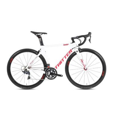 China Carbon fiber road bike 700c 25c twitter carbon fiber frame roadbike 22 speed bicycle for men in stock for sale