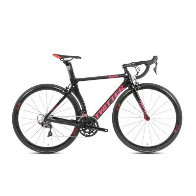 China Cheap carbon fiber road bike twitter carbon fiber frame roadbike 22 speed 700c 25c bicycle for men in stock for sale