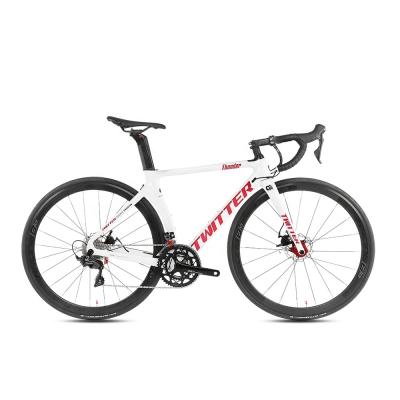 China Cheap carbon fiber twitter carbon road bike shimano groupset frame 22speed basikal racing bicycle 700c for men in stock for sale