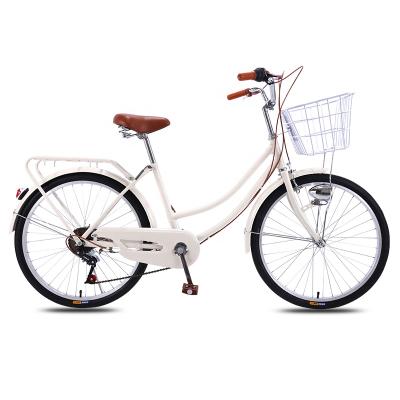 China Cool Retro City Style Wholesale OEM Ladies Cycle Customized Retro Leisure Bycycle 24 26 Inch Womens Bike City Utility Bike for sale