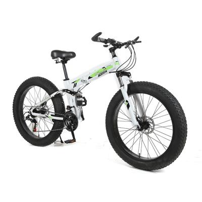 China Customizable 26 Inch High Carbon Steel Bike Snow Mountain Bike Big Tire Fat Tire Folding Bicycle for sale