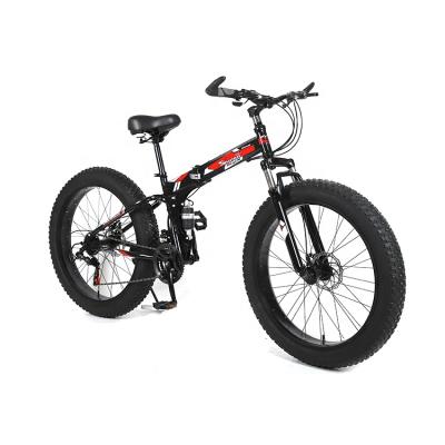 China Customizable 26 Inch High Carbon Steel Fat Bike Mountain Snow Tire Folding Bike Fat Bike for sale