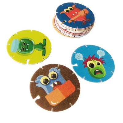 China Cartoon Toy Promotional Custom PP Puzzle Safety Pogs Tazo Plastic Card for sale