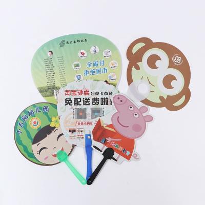 China Europe Popular Small Advertising PP/PVC Promotional Hand Fan for sale