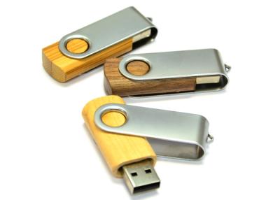 China 8GB / 16GB Wooden USB Flash Drive Swivel With Logo Customized for sale