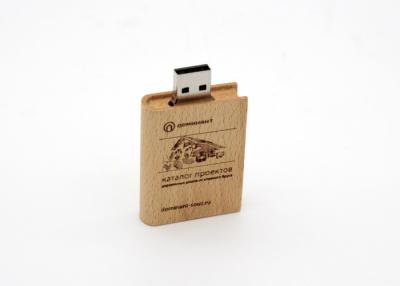 China Small Gift Wooden USB Flash Drive with Encryption , Imprinted USB Drives for sale