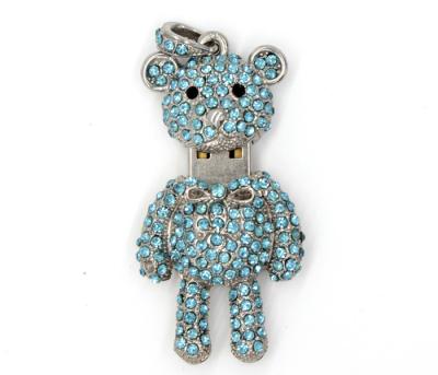 China Metallic Diamond USB Memory Stick With High Speed , Bear Shaped for sale