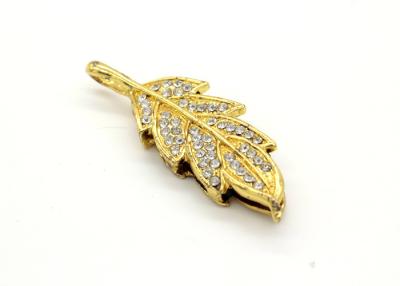 China Gold Diamond Jewelry Usb Flash Drive USB 2.0 Interface Leaf Shape for sale