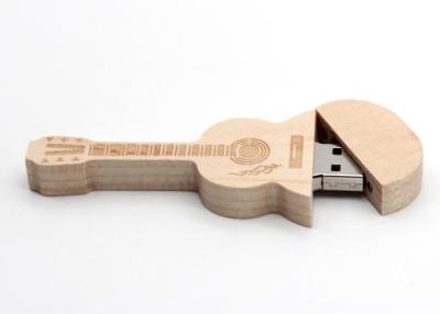 China Guitar Wooden 2GB 4GB USB FLash Drive 10MB/S Guitar Shape OEM / ODM for sale