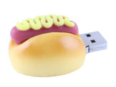 China Custom 4GB 8GB 16GB PVC Freshly Baked Hot Dog USB Drive Supplier for sale