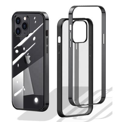 China Glass Feeling Shatterproof Shatterproof Shockproof For Apple12 Series Transparent Mobile Phone Case for sale