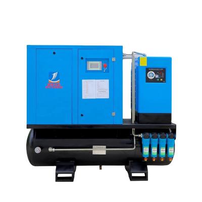 China Lubricated Efficient Compressor 7.5-22KW Industrial Screw Air Compressor With Dryer And Tank for sale