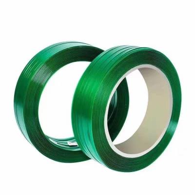 China Logistics PET Packaging Strap Green Polyester Full Size Plastic Steel Packing Belt for sale