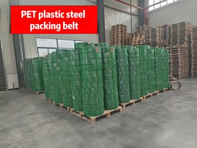 China PET packing belt, polyethylene PET packing belt, high temperature resistant PET plastic steel belt, width: 9-32mm for sale