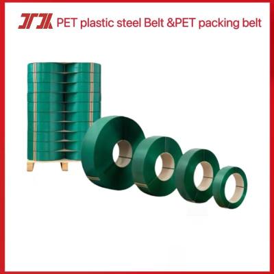 China PET plastic steel belt, tensile strength PET packaging belt, UV resistance, automatic bonding, strong tensile strength for sale