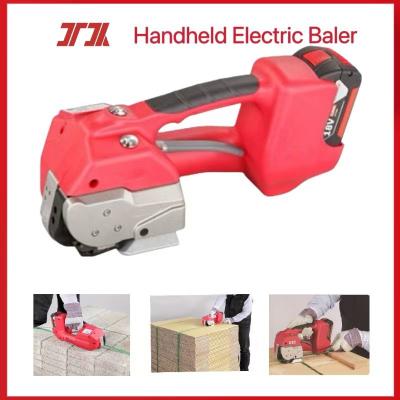 China Handheld electric baler, hot melt baler, 2 seconds/strip, width: 16-19mm, Bosch lithium battery, tightening force: 400KG for sale