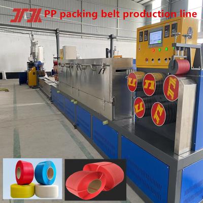 China PP packing belt production equipment, single screw PP belt manufacturing machine, thickness: 0.3-1.2mm,Model:JTPP-110 for sale