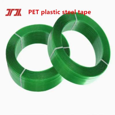 China Plastic Strapping Tape PET Plastic Steel Strapping Tape For Pneumatic Strapping Machine for sale