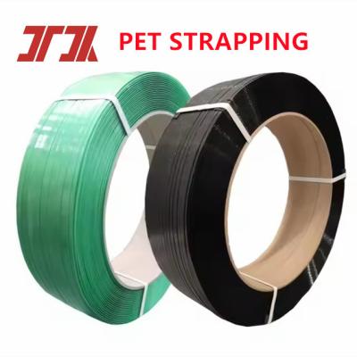 China Packing Automatic Green Polyester Plastic Pet Strapping Roll for Used Clothes Bales for sale