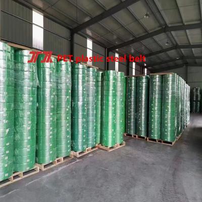 China Wholesale Environmentally Friendly PET Plastic Steel Strap PET Strapping Packaging Materials For Electric Baler for sale