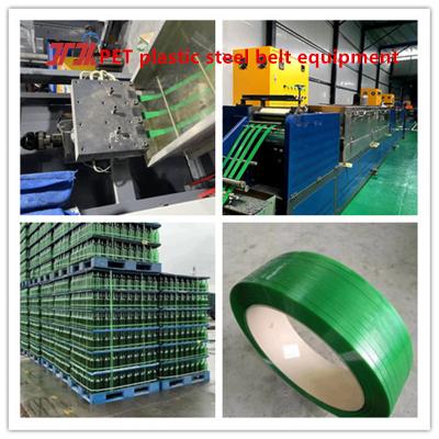 China 9-25mm High Speed PET Plastic Steel Belt Production Line PET Belt Making Machine For Efficient Dehumidification for sale