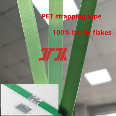 China 9-25mm Green PET Plastic Steel Strap PET Strapping Tape For Automatic Baling Machine for sale