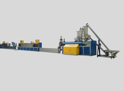 China PLC PP Strap Band Extrusion Line Bottle Flakes PP Strapping Band Extruder for sale