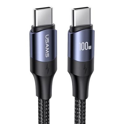 China Support PD 100W USAMS New Arrival 100W 1m Fast Charging Type 5A c To Type C PD Data Cable For Laptop Tablet Phone for sale