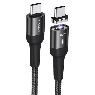 China 100W Big Power USAMS U58 Type-C to Type-C 100W PD Magnetic Fast Charging Data Cable for sale