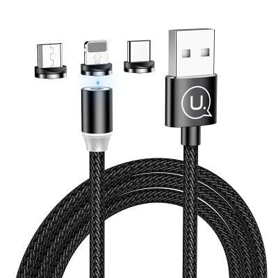 China MP3/MP4 Player USAMS 3 In 1 Usb Magnetic Type C Charging Usb Cable Fast Charging Cable for sale