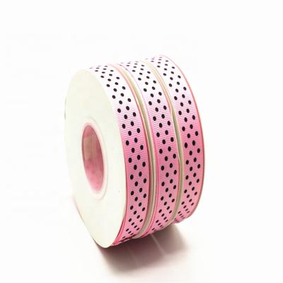 China Sustainable Cheap Recycled Polka Dot Ribbon With Logo Satin Grosgrain Ribbon Personalizados for sale