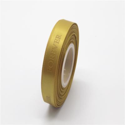 China Viable Custom Logo Plastisol Printed Satin Ribbon With Forever Logo In Hot Sale for sale