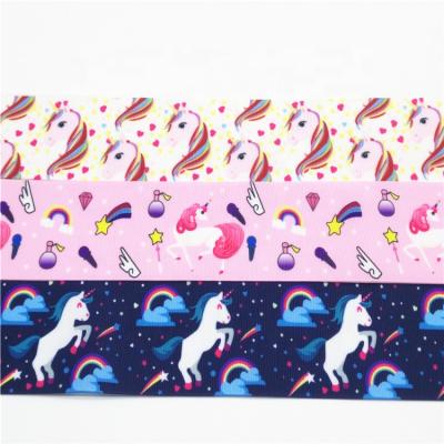 China Christmas Cartoon Character Heat Transfer Oriented Grosgrain Ribbon Custom Made Viable for sale