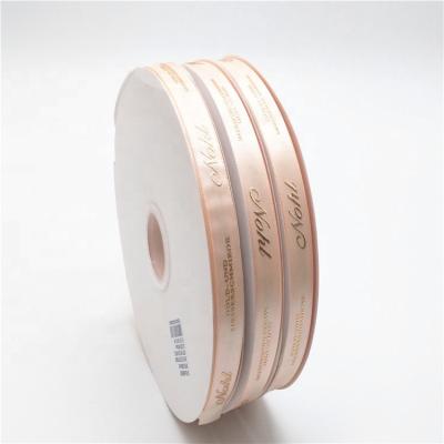 China Viable luxury champagne gold bronzing logo ribbon 1.5 inch fashion design fabric printing satin ribbon for wedding for sale