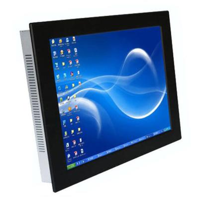 China High Bright 12V 24V 15 Inch TFT LCD Industrial Metal Casing PLC HMI Resistive Touch Screen Monitor VGA DVI Display for sale