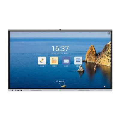 China Wired LAN WIFI  4G Interactive Flat Panel Display 75 Inch 4K With Camera for sale