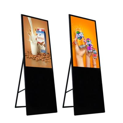 China Floor Stand Foldable 49 Inch LCD Signage E-Board Display For Shop Restaurant for sale