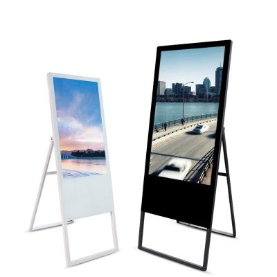 China 55 Inch Hollow Bottom Floor Standing LCD Digital Menu Boards Display For Restaurants for sale