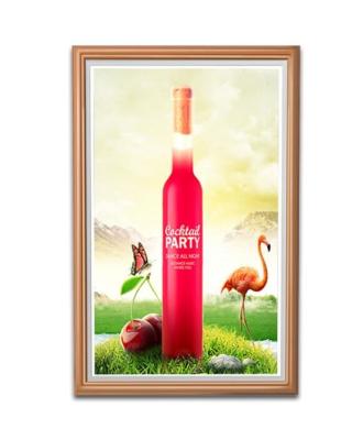 China UHD 55 Inch Wood Frame LCD LED Advertising Signage Display WIFI Android Monitor for sale