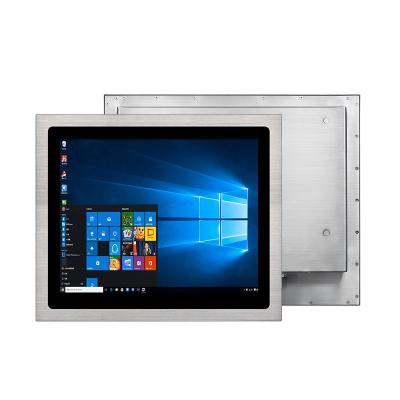 China High Brightness 17 Inch Stainless Steel Panel PC with Touch Screen Industrial All-in-one Computer Fanless IP66 WIth 6COM 6USB for sale