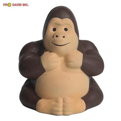 China Promotional Gorilla Shape PU Stress Ball Toy Custom Logo Stress Reliever Antistress Ball for sale