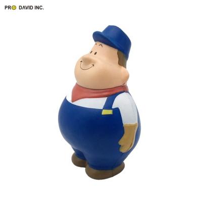 China Promotional Gifts Hand Exercise Soft Hard Squeeze Toys PU Train Driver Bert Relief Squeeze PU Stress Ball for Kids and Adults for sale