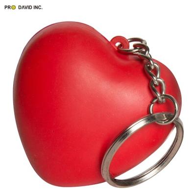 China Promotional Toy PU Memory Foam Heart Ball Custom Shape Key Chain Anti Stress Reliever Key Chain Ball for sale