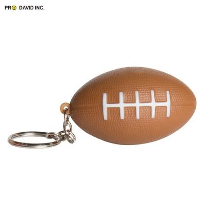 China Promotional Toy PU Memory Foam American Football With Key Chain Promotional Anti Stress Reliever Toy Ball for sale