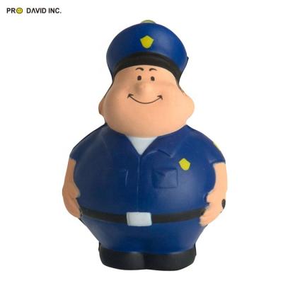 China Custom Policeman Bert Shape Keychain Anti Stress Toy Promotional Gift Logo PU Memory Foam Ball for sale