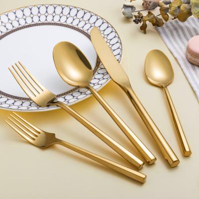 China Sustainable Wholesale Hand Forged Stainless Steel Gold Wedding Cutlery for sale