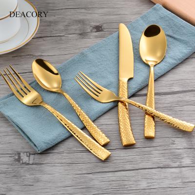 China Durable Wholesale Hammered Wedding Stainless Steel Cutlery for sale