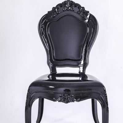 China Modern Wholesale Modern Black Wooden Hotel Banquet Restaurant DEACORY Baroque Throne Dining Chairs For Wedding for sale